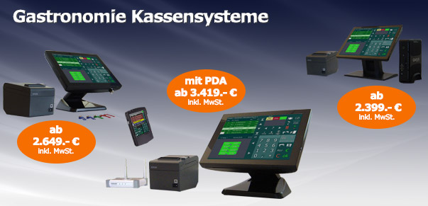 Gastro Kassen Gastronomie Kassensysteme mit WLAN Funk PDA Handterminal